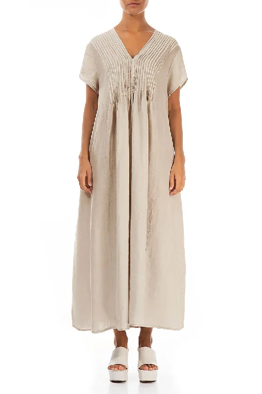 Romantic Natural Linen Dress