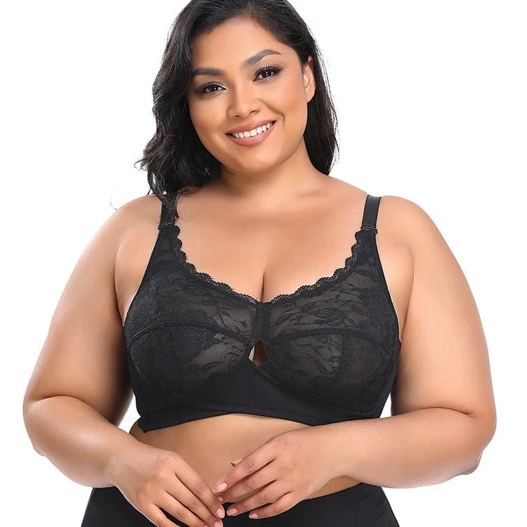 Women's Plus Size Non Wired Lace Bra